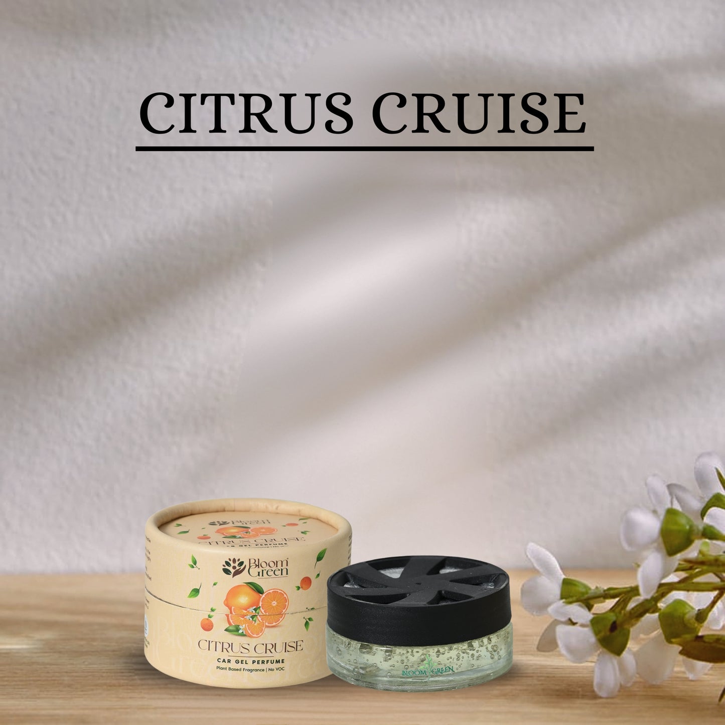 Citrus Cruise Car Gel Perfume Freshener Spray by Bloom Green