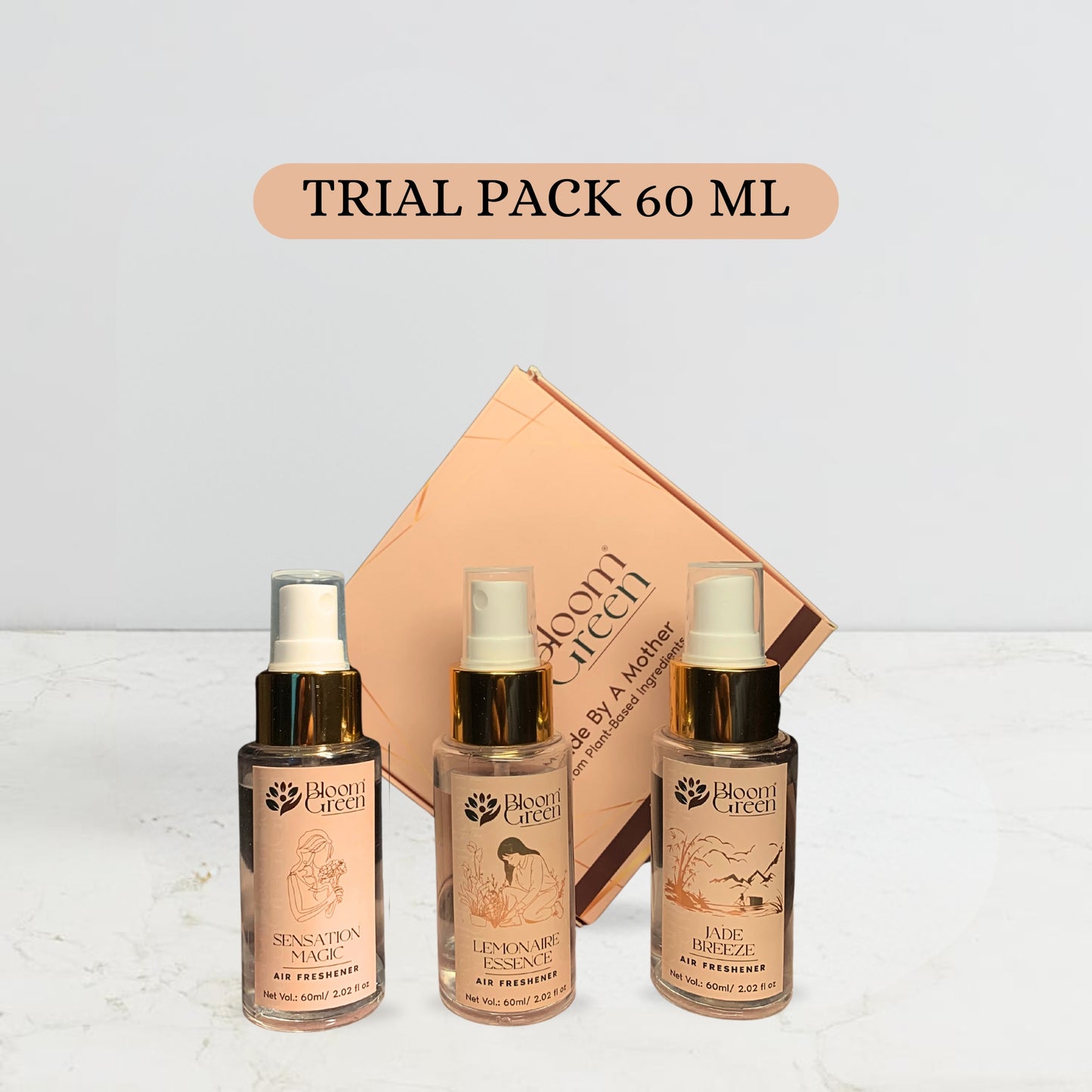 Trial Pack 3 Freshner in 60ml by Bloom Green